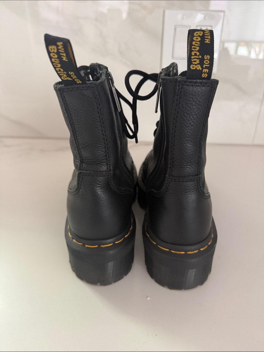 Dr. Martens Black Platform Jardon III Lace-Up BOOTS- size US 7/EU 38 - Picture 9 of 12